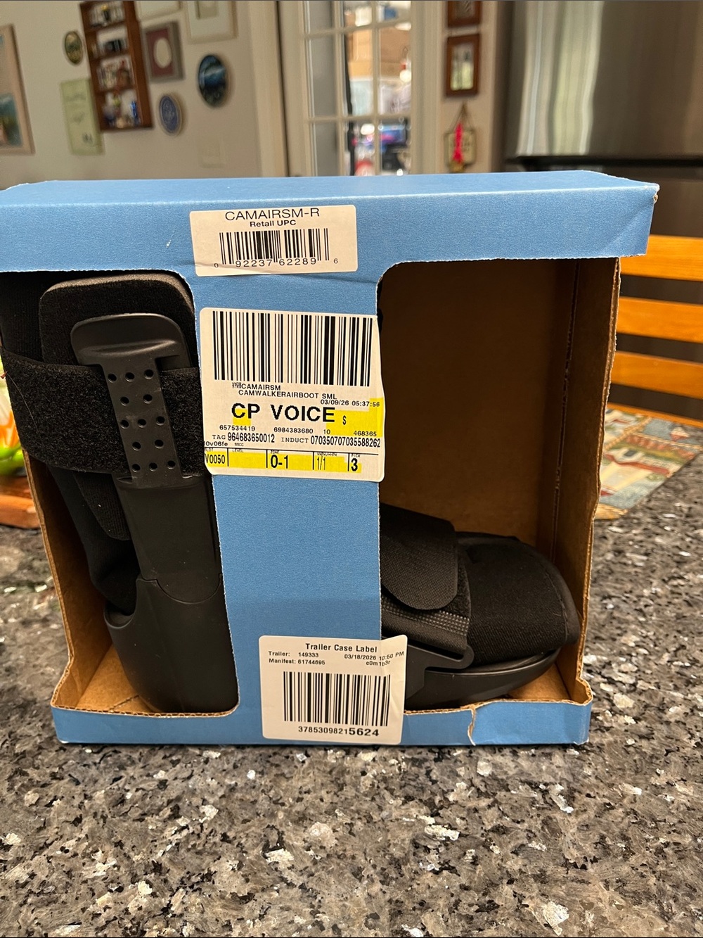 Black Medical Walking Boot in Box